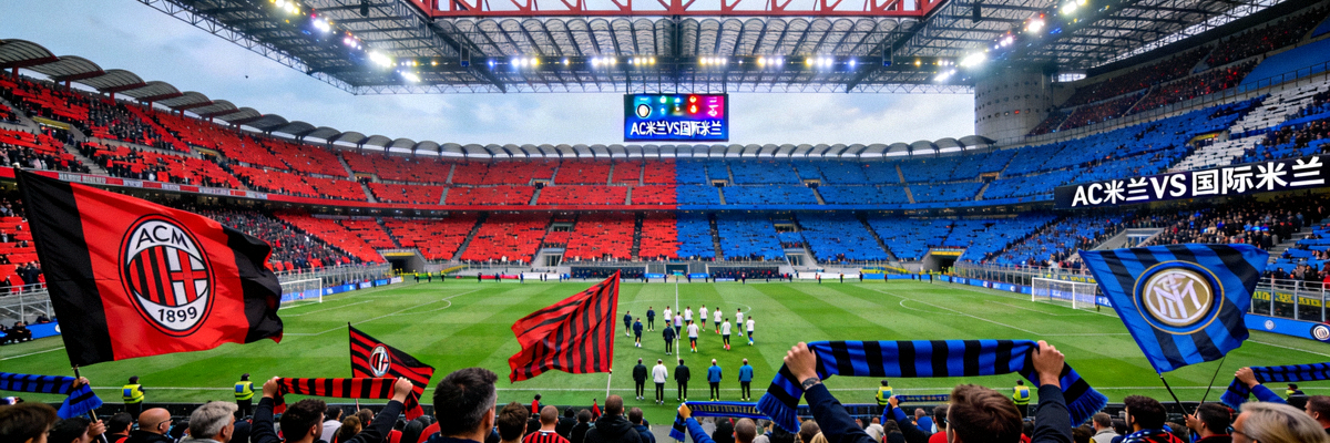 AC米兰对阵国际米兰米兰德比高清直播画面 - 圣西罗球场座无虚席